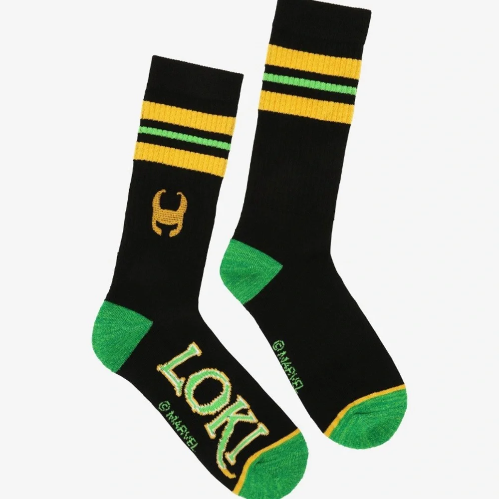 Marvel MCU Loki Logo Crew‎ Socks Superhero Avengers Hot Topic